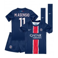 Camisa de Futebol Paris Saint-Germain Marco Asensio #11 Equipamento Principal Infantil 2024-25 Manga Curta (+ Calças curtas)